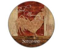 Round Burner Covers Good Morning Farm Rooster