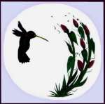 `Hummingbird-on White Round Metal Burner Cover