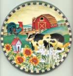 Cow Barn Round  Metal Farmhouse Burner Covers