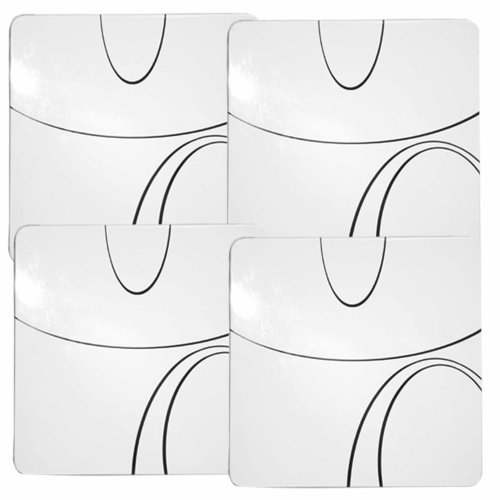 Square Gas Black and White Metal Stove Burner Covers Simple Line