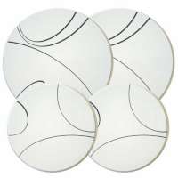 Round Corelle Coordinate Simple Black Lines Burner Covers