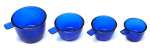 Blue Glass Measuring Cup Set of 4