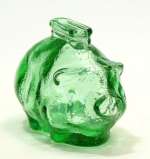 .Glass-Green Glass Pig Bank