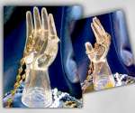 .Glass-Hand Ring Holder Clear Glass