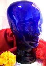 Blue Glass Mannequin Head - Man