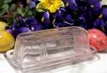 Butterdish Pink Glass Elongated