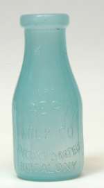 .Glass-Milk Bottle Bristol Blue
