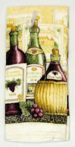 Grape and Wine Bottle Decorative Kitchen Towel Grape and Wine Bottle Decorative Kitchen Towel