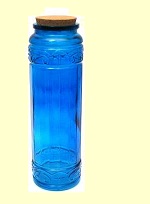 .Glass-Blue Vase with cork