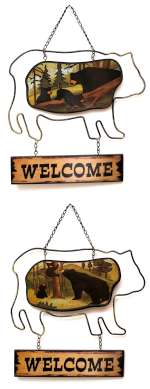 Bear Welcome Plaque in Two Styles, Price Each