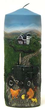 Candle Tractor With Barn Candle Tractor With Barn