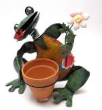 Standing Frog Sculpture with Planter Standing Frog Sculpture with Planter