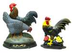 Cast Iron Hen & Rooster Doorstops 2 Sets