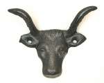 RUST Cast Iron Bull W Horns Drawer Pull Set of 12