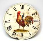 Country Colors Rooster Wooden Kitchen Wallclock