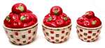 Apple Basket 3pc Ceramic Kitchen Canister Set