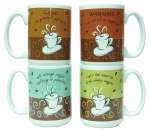 Humorous Coffee Ceramic Mug in Four Styles, Price Each