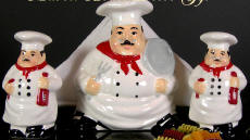 White chef Ceramic 3pc napkin set