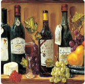 A Wine Grape and Fruit Cutting Board A Wine Grape and Fruit Cutting Board