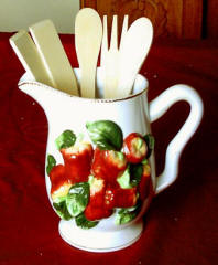 Apple White Pitcher Utensil Holder