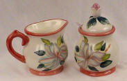 Peach Magnolia Ceramic Sugar Creamer Peach Magnolia Ceramic Sugar Creamer