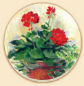 Red Geranium Floral Coaster Set of 8