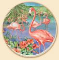 Pink Flamingos Birds Coaster Set of 8