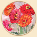 Zinnias Floral Coaster Set of 8
