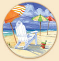 Umbrellas on Parade Coastal Coaster Set of 8