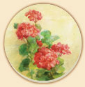 Geraniums Floral Coaster Set of 8