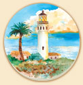 Pacific Lighthouses 4 Coastal Patterns Coaster Set of 8