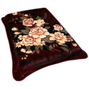 Blanket - Country Flowers Fleece Throw - Brown