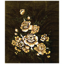 Blanket -Country Floral Throw - Dark Brown Background
