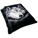 Blanket - Fleece Throw Lodge/ Cabin Wildlife Wolf Print