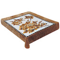 Blanket - Country Floral Fleece Throw - Light Brown Background