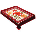 Blanket - Contemporary Flowers - Fleece Throw on Red Blanket - Contemporary Flowers - Fleece Throw on Red