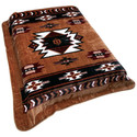 Blanket - Country Lodge/ Cabin Southwestern Fleece Throw - Brown