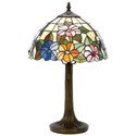 Handmade Floral Glass Lamp 12 inch