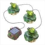 Solar Frog Trio Garden Decor Solar Frog Trio Garden Decor