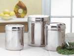 A Stainless Steel Kitchen Canister Set A Stainless Steel Kitchen Canister Set