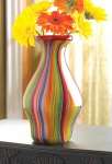 Multi Color Stripes Glass Vase Multi Color Stripes Glass Vase
