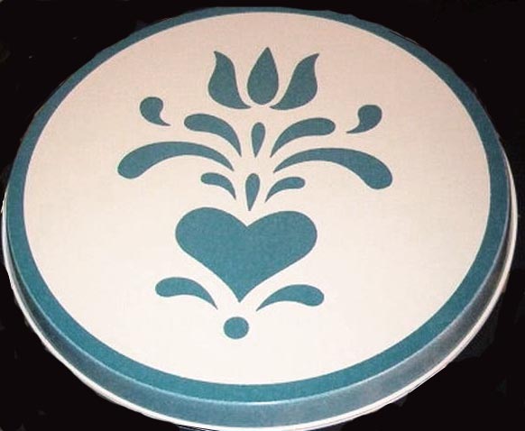 Round Metal Stove Burner Covers Blue Hearts on White